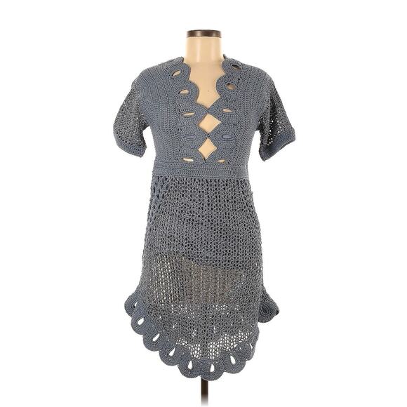 NWT Alice McCall Everybody Knows Knit Blue Midi Dress Crochet 6 - Picture 3 of 6